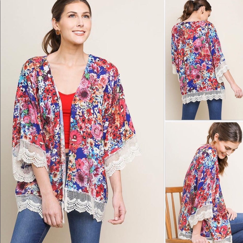 New!  Umgee Floral Print Kimono